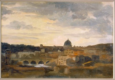 Pohled na Řím za bouřlivého počasí (kresba na kartonu) od Pierre Henri de Valenciennes