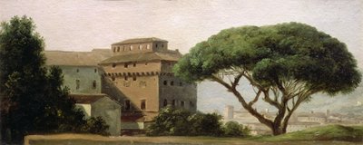 Pohled na klášter Ara Coeli: deštníková borovice (olej na papíře) od Pierre Henri de Valenciennes