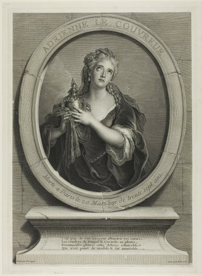 Portrét Adrienne Le Couvreur od Pierre Imbert Drevet