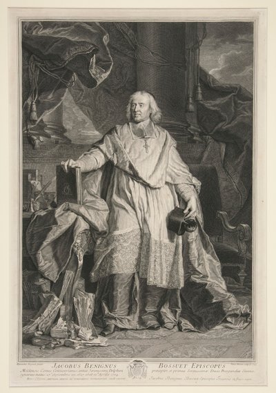 Portrét Jacquese Benigne Bossueta od Pierre Imbert Drevet