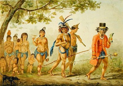 Pochod kmene, kolem roku 1839 (akvarel na papíře) od Pierre J. Benoit