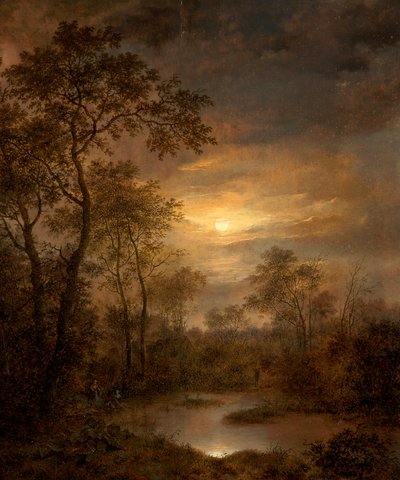 Moonlight Scene (malba na panelu) od Pierre Jean Hellemans