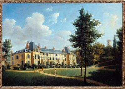 První impérium: „“ Pohled na hrad Malmaison, fasáda v parku““ Obraz Pierre Joseph Petro (aktivní mezi 1795 a 1819) 1805 Ne. 0,38x0,55 m Malmaison, musee du chateau od Pierre Joseph Petit
