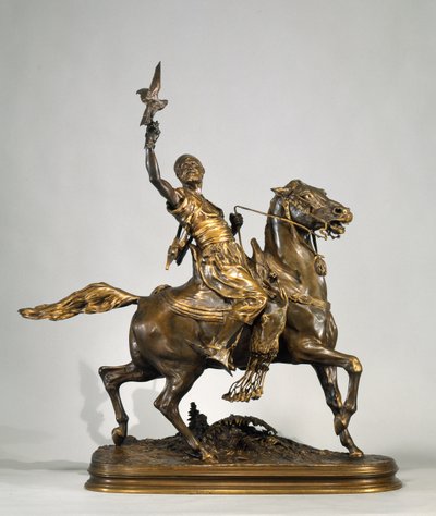 Arab Falconer on Horseback, cca 1880 (bronz) od Pierre Jules Mene