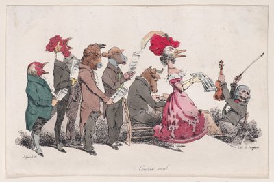 Vokální koncert z Metamorphoses of the Day, 1829. od Pierre Langlumé