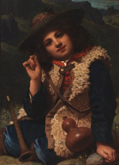 Italský chlapec v bundě z ovčí kůže od Pierre Louis Joseph de Coninck