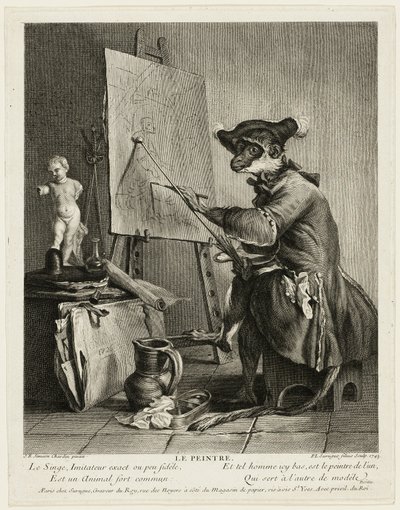 Malíř opice od Pierre Louis de Surugue