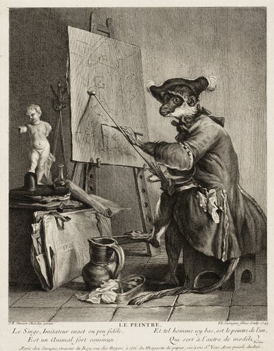 Malíř opice od Pierre Louis de Surugue