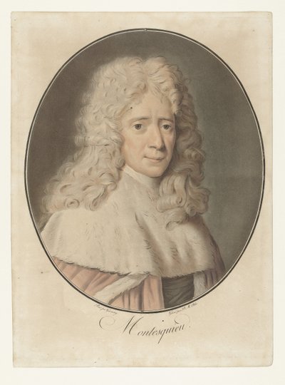 Portrét Charlese de Montesquieu Montesquieu (název na objektu) Collection of Great Men (název série) od Pierre Michel Alix