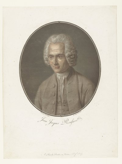 Portrét Jean-Jacques Rousseau Jean-Jacques Rousseau (titul na předmětu) Collection of Great Men (název série) od Pierre Michel Alix