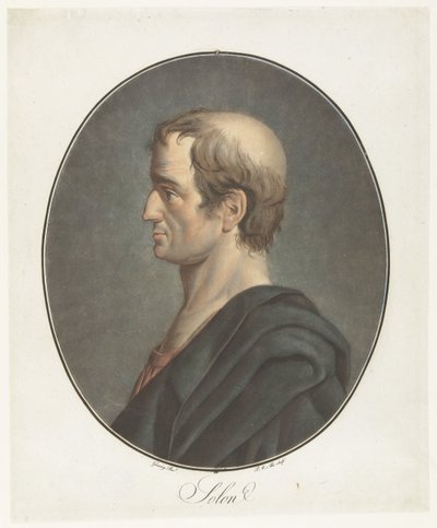 Portrét van Solona Solon (název na objektu) Collection of Great Men (název série) od Pierre Michel Alix