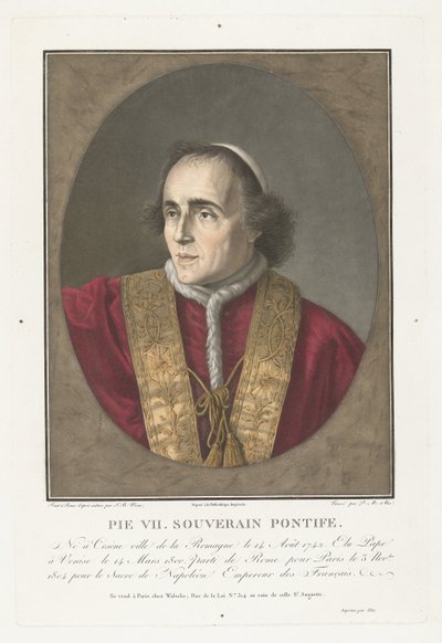 Portrét Paus Pius VII Pius VII. suverénní pontifik (titul na předmětu) od Pierre Michel Alix