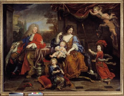 Rodina Ludvíka Francouzského (1661-1711), syn Ludvíka XIV. (1638-1715), známý jako Velký dauphin, v roce 1687““ Byl zástupcem se svou manželkou Marií Annou Christine de Baviere a jejich dětmi Louisem, Philippe (který se stal Filipem V. Španělským) a Char od Pierre Mignard