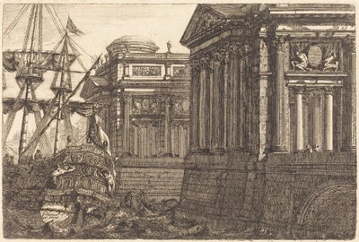 Imaginární přístavní scéna od Pierre Moreau
