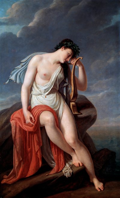 Sapfó na Lefkadském útesu, počátek 19. století. od Pierre Narcisse Guérin Baron