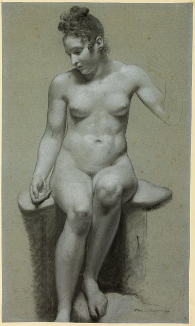Sedící ženský akt od Pierre Paul Prud