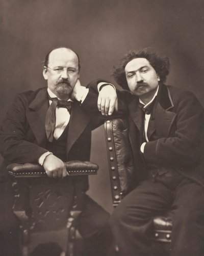 Émile Erckmann francouzský spisovatel, 1822-1899 a Alexandre Chatrian francouzský spisovatel, 1826-1890, c. 1876 od Pierre Petit