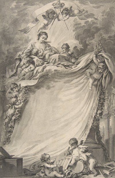 Diplom svobodných zednářů z Bordeaux, po François Boucher, 1766. od Pierre Philippe Choffard