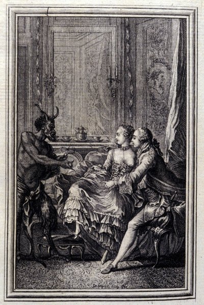 The Impossible Thing - v “”Příběhy a povídky ve verších”” od Jeana La Fontaina. 1776. Ilustrace P. P. Choffard. od Pierre Philippe Choffard
