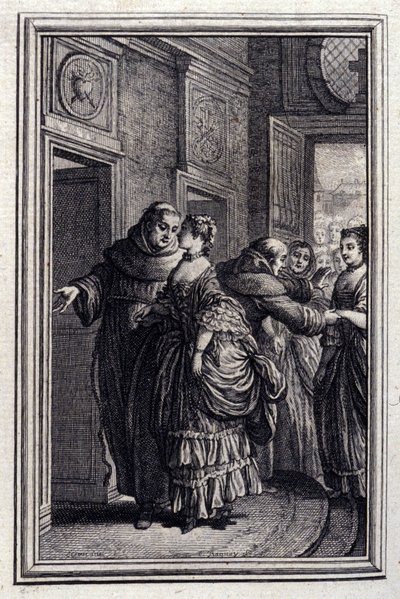Les Freres de Catalunya - v "" Příběhy a povídky ve verších "" Jean La Fontaine. 1776. Ilustrace P. P. Choffard. od Pierre Philippe Choffard
