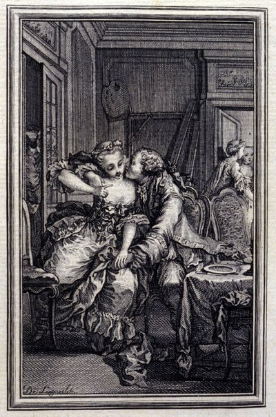 Les Remis - v "" Příběhy a povídky ve verších "" Jean La Fontaine. 1776. Ilustrace P. P. Choffard. od Pierre Philippe Choffard
