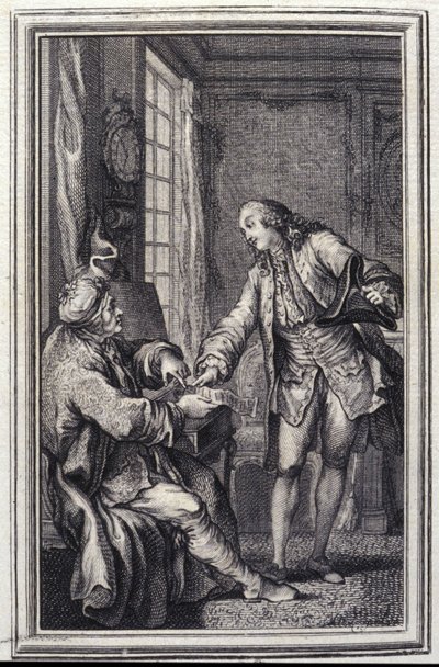 Les confeux indiscrets - v "" Příběhy a povídky ve verších "" Jean La Fontaine. 1776. Ilustrace P. P. Choffard. od Pierre Philippe Choffard