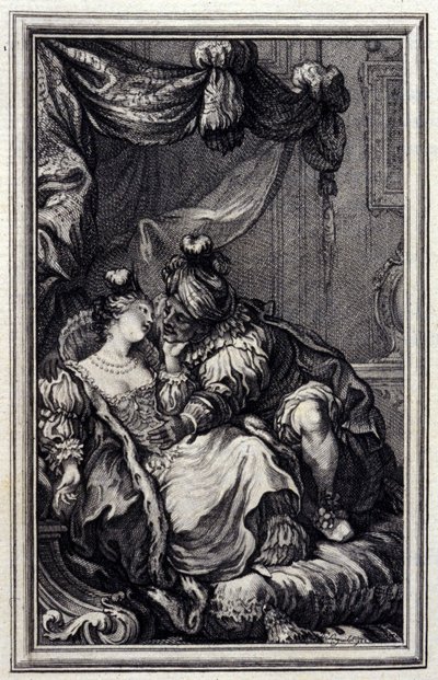 Mona Lisa - v "" Příběhy a povídky ve verších "" Jean La Fontaine. 1776. Ilustrace P. P. Choffard. od Pierre Philippe Choffard
