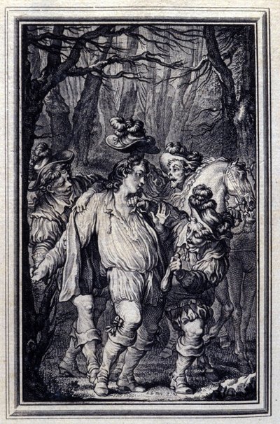 Modlitba svatého Juliena. V “” Příběhy a povídky ve verších”” Jean de La Fontaine, Amsterdam 1776. ilustroval P.P.Choffard. od Pierre Philippe Choffard