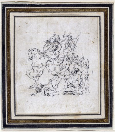 Přípravná kresba Pierra Pugeta (1620-1694) pro „Alexandre a Diogene“ (tuš na papíře, pero) od Pierre Puget