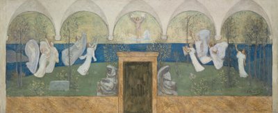 Přípravný obraz pro Inspirující múzy oslavují génia, posla světla, 1895 od Pierre Puvis de Chavannes