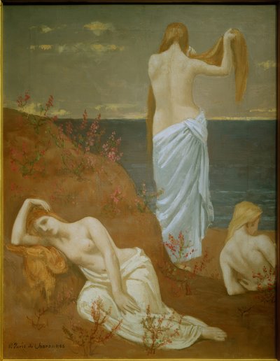 Mladé ženy u moře od Pierre Puvis de Chavannes