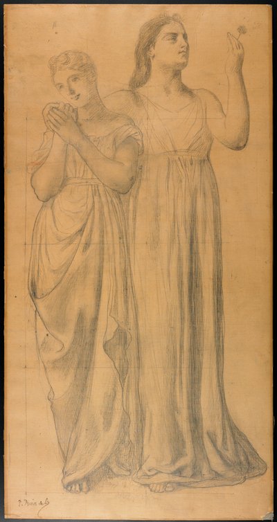 Studie pro Mladé dívky a smrt (Smrt a dívky) od Pierre Puvis de Chavannes