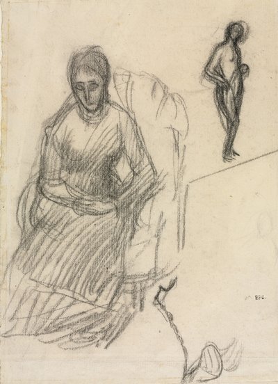 Studie Madame Marie Cantacuzène; Studie stojícího ženského aktu od Pierre Puvis de Chavannes