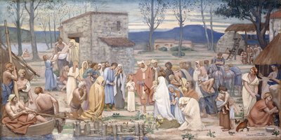 Dětství svaté Genevieve, 1874 od Pierre Puvis de Chavannes