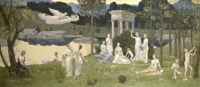 Posvátný háj, milovaný uměním a múzami, 1884-89 od Pierre Puvis de Chavannes