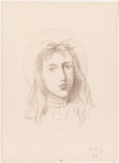 Dívčí hlava od Pierre Puvis de Chavannes