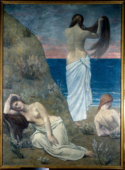 Mladé dívky u moře od Pierre Puvis de Chavannes