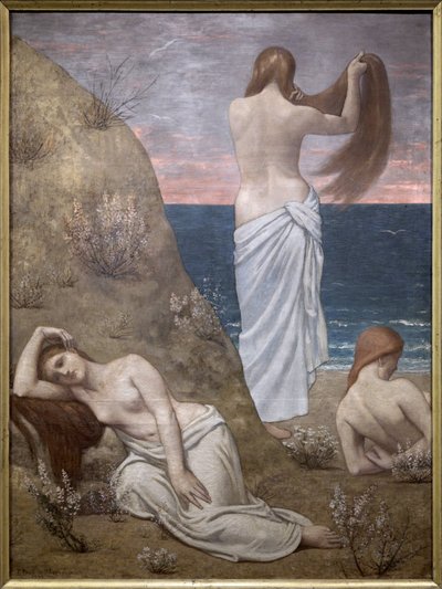 Mladé dívky u moře od Pierre Puvis de Chavannes