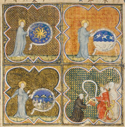 Stránka z „Vlastnosti věcí“ od Angličana Bartoloměje ve francouzském překladu Jeana Corbechona, kolem roku 1390 od Pierre Remiet