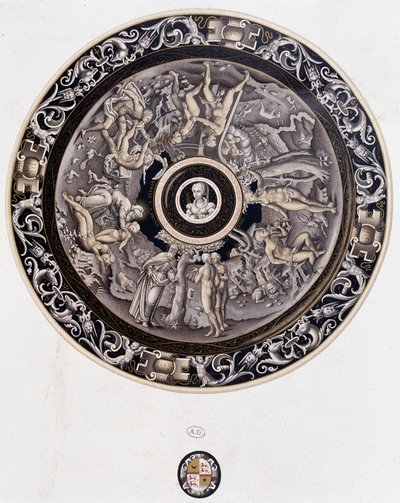 Porcelánový talíř ze 16. století představující Genesis od Pierra Reymonda, Limoges od Pierre Reymond