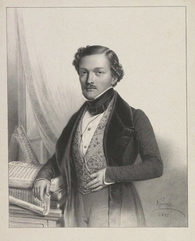 Portrét zpěváka Gilberta-Louise Dupreze 1806-1896, 1837 od Pierre Roch Vigneron