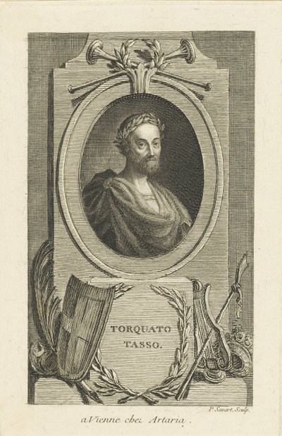 Portrét Torquato Tasso 1544-1595, cca 1770. od Pierre Savart