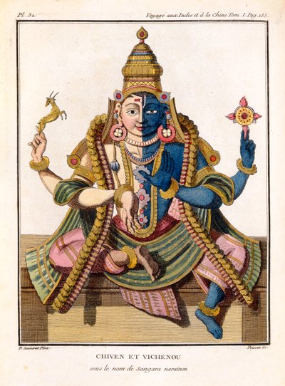 Hari-Hara, z „Voyage aux Indes et a la Chine“ od Pierra Sonnerata, vyryto Poissonem, vydáno 1782 od Pierre Sonnerat
