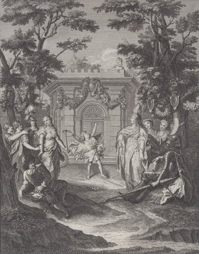 Deska 13: Vstup lásky a bohatství na Gamacheovu svatbu Vstup lásky a bohatství..., 1745. od Pierre Tanje
