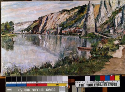 ""The Cliffs of Bayard"" (The Rock at Bayard (?)) Malba Pierra Theveneta (1870-1937) Mikalojus Konstantinas Ciurlionis Fine Arts Museum 20. století, Kaunas, Litva od Pierre Thevenet