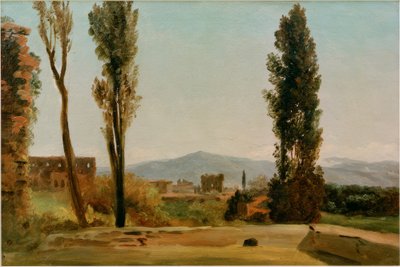 V zahradách Farnese: Tři topoly a Monte od Pierre de Valenciennes