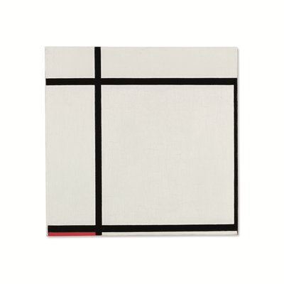 Složení II, s červenou barvou od Piet Mondrian