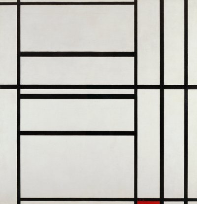 Kompozice č. 1 s šedou a červenou 1938, Piet Mondrian (1872-1944), olej na plátně od Piet Mondrian
