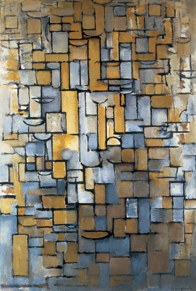 "Kompozice XIV" 1913 (malba) od Piet Mondrian
