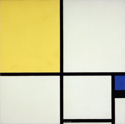 Složení s modrou a žlutou; Složení s modrou a žlutou od Piet Mondrian